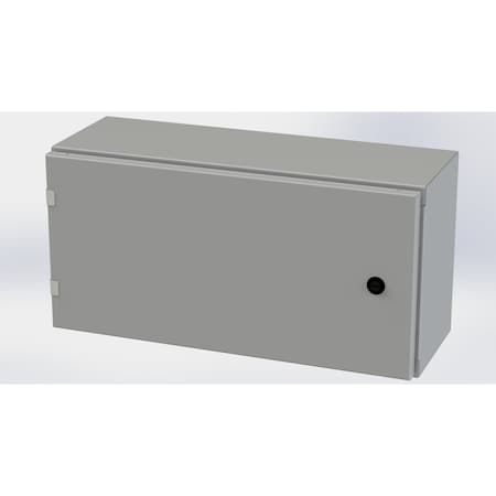 Saginaw Control & Engineering 1/4 Turn Latch Electrical Enclosures, 12 in H, 8 in D, 24 in W, NEMA 3R, 4, 12, 13, Carbon Steel SCE-12EL2408LP